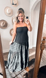 Black Strapless Tiered Dress RESTOCK