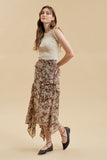 Fall Floral Midi Skirt