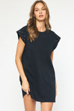 Simple Studded Black Dress