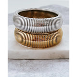 Baia Thick Coil Bangle Bracelet SILVER