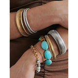 Baia Thick Coil Bangle Bracelet SILVER