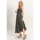 Ditsy Floral Black Midi Dress
