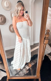 White Strapless Tiered Dress RESTOCK
