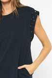 Simple Studded Black Dress