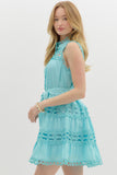 Laced Up Aqua Dress