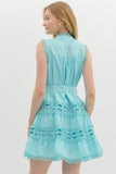 Laced Up Aqua Dress