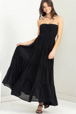 Black Strapless Tiered Dress RESTOCK