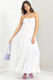 White Strapless Tiered Dress RESTOCK