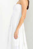 White Strapless Tiered Dress RESTOCK