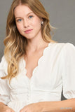 White Scalloped Top