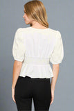 White Scalloped Top