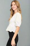 White Scalloped Top