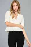 White Scalloped Top