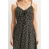 Ditsy Floral Black Midi Dress