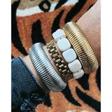 Baia Thick Coil Bangle Bracelet SILVER