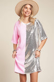 Half Hearted Sequin Mini Dress