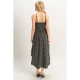 Ditsy Floral Black Midi Dress