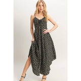 Ditsy Floral Black Midi Dress