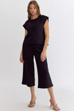 Textured Pant Set - Black