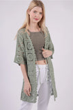 Sage Crocheted Kimono