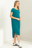 Scoop Neck Midi Dress in Teal