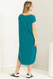 Scoop Neck Midi Dress in Teal