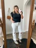 White Straight Fit Jeans
