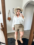 Dark Mocha Linen Blend Shorts