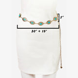 Floral Turquoise Concho Disc Chain Belt