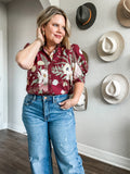 Merlot Floral Top