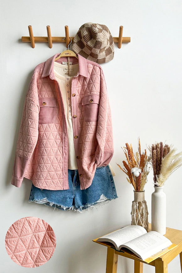 Blush Quilted Oversized Jacket