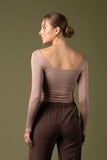 Taupe Square Neck Bodycon Top