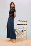 Chambray Wide Leg Trouser