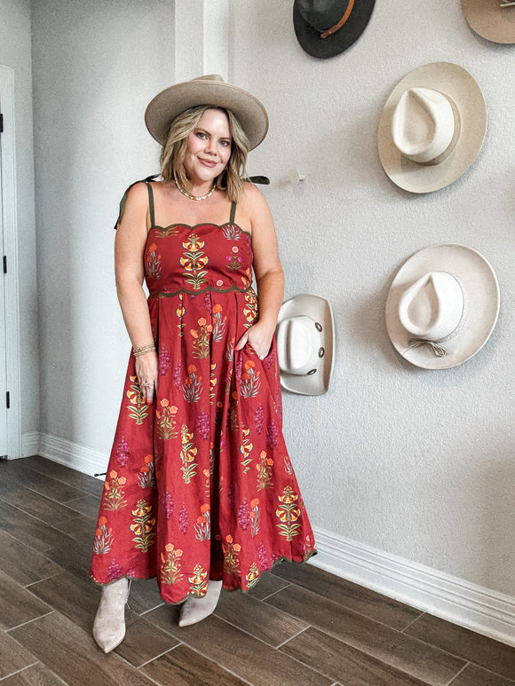 Autumn Meadows Scalloped Dress