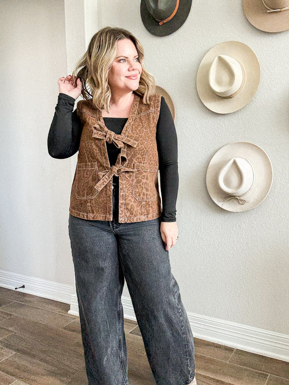 Leopard Washed Vest