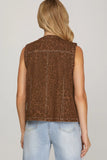 Leopard Washed Vest