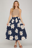Navy Gardens Skirt
