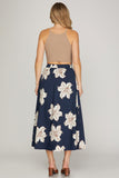 Navy Gardens Skirt