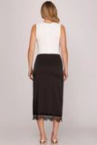 Black Satin + Lace Skirt