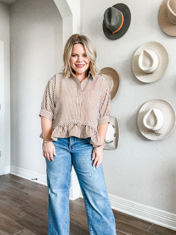 Stripes + Swoops Button Down