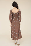 Chocolate Embroidered Midi Dress