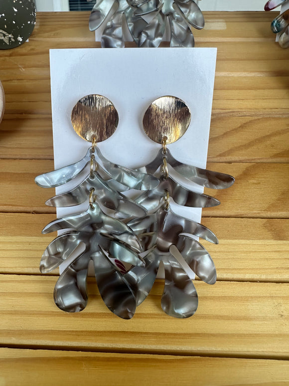 Gray Keely Resin Earrings