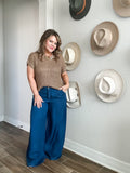 Chambray Wide Leg Trouser