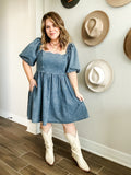 Simply Scalloped Denim Mini Dress