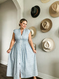 Blue Checkered All The Way Up Dress