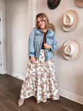 Brown + Blue Boho Skirt