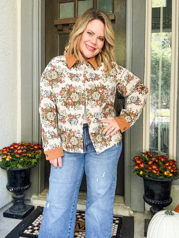 Vintage Floral Tapestry Jacket