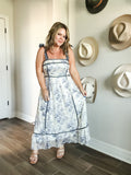 Vintage Blues Floral Dress