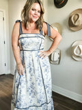 Vintage Blues Floral Dress