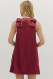 Merlot Bow Mini Dress